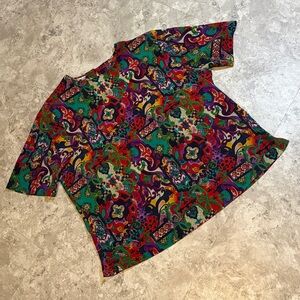 Vintage August Max Woman Colorful Designed Blouse